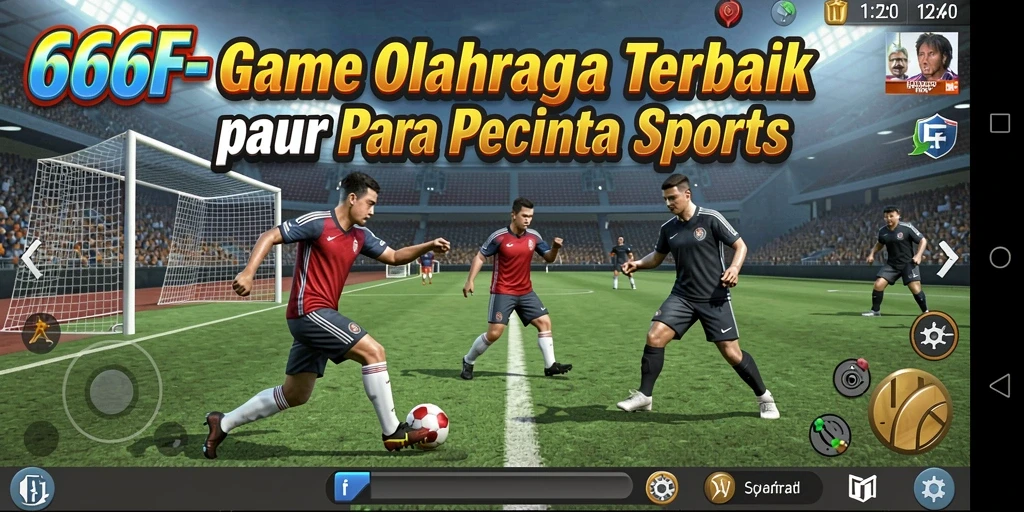 Tampilan gameplay seru dari game olahraga 666F yang penuh aksi.