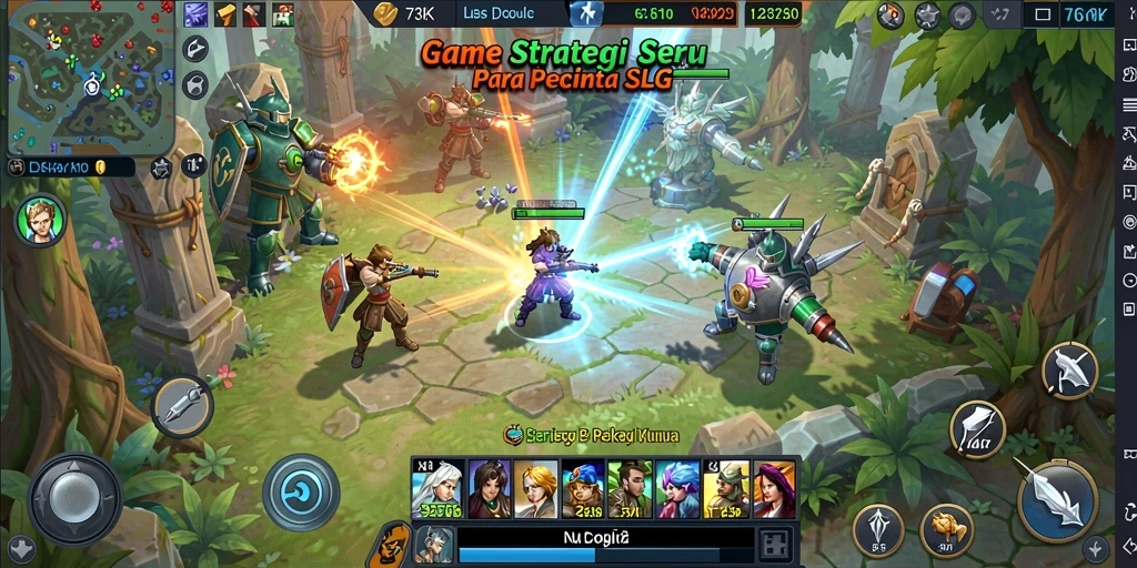 Tampilan gameplay strategis yang menawan di 73K.