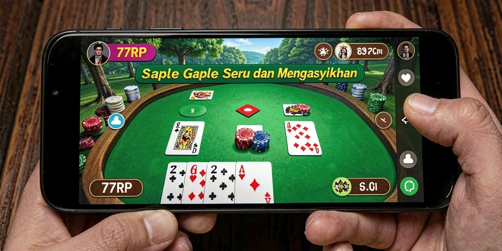 Tampilan gameplay seru dalam permainan Gaple 77RP.