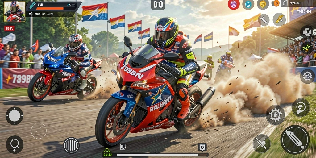 Gameplay menarik di 789BNI saat balapan motor.