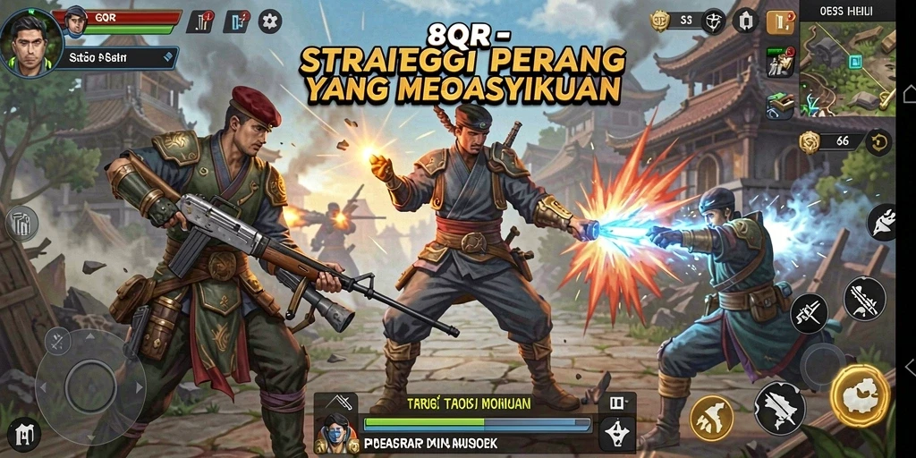 Tampilan gameplay seru 8QR yang menantang strategi.