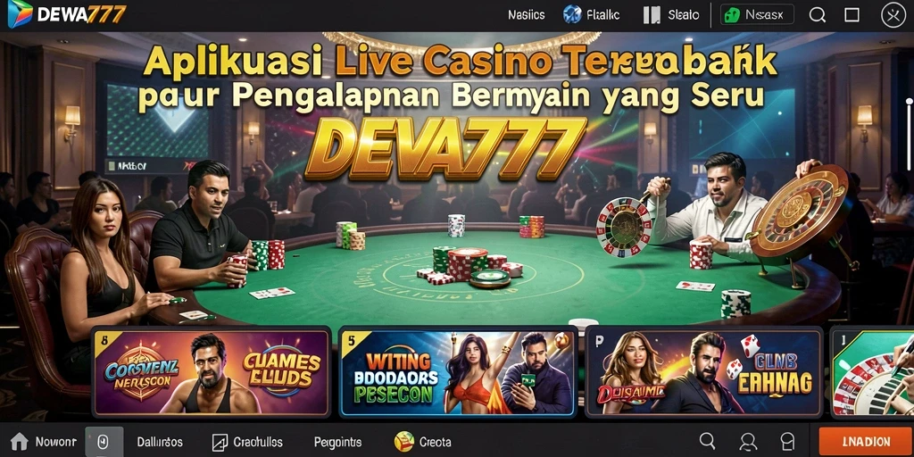 Tampilan gameplay Live Casino yang menegangkan di DEWA777.