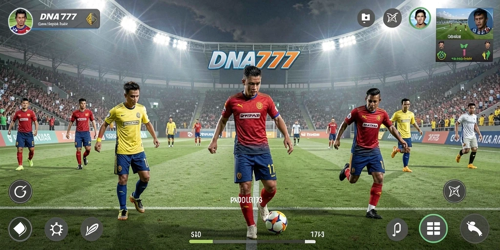 Gameplay seru dan kompetitif dalam DNA777 yang mencerminkan dunia sepak bola.
