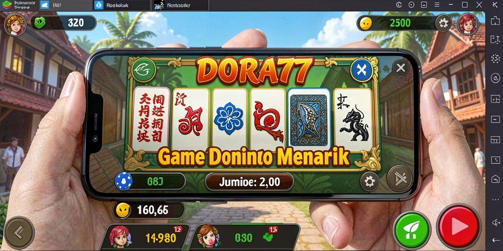 Tampilan screenshot DORA77 saat gameplay Domino yang mendebarkan.