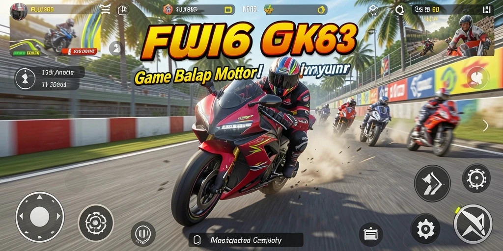 Screenshot gameplay FUJI66 menunjukkan kecepatan balap motor yang mendebarkan.