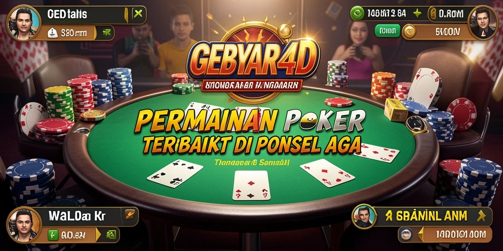 Screenshot GEBYAR4D menampilkan gameplay poker yang seru dan interaktif.