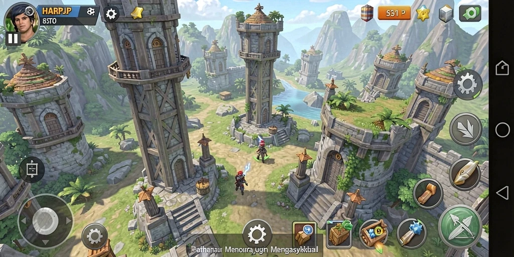Tangkapan layar permainan Tower Defense yang menarik dan penuh aksi.