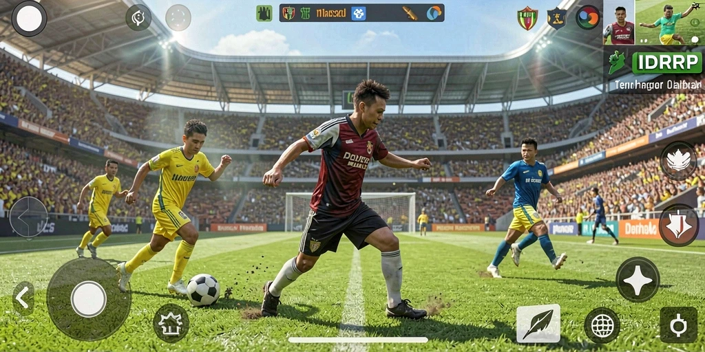 Screenshot gameplay IDRRP menampilkan aksi dan strategi olahraga.