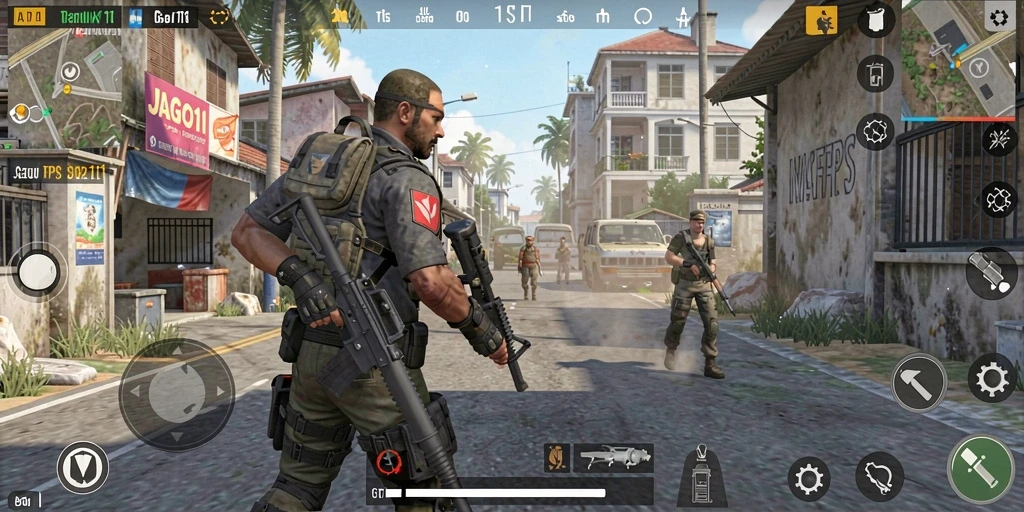 Gameplay seru JAGO11 dengan aksi tembak-menembak yang mendebarkan.