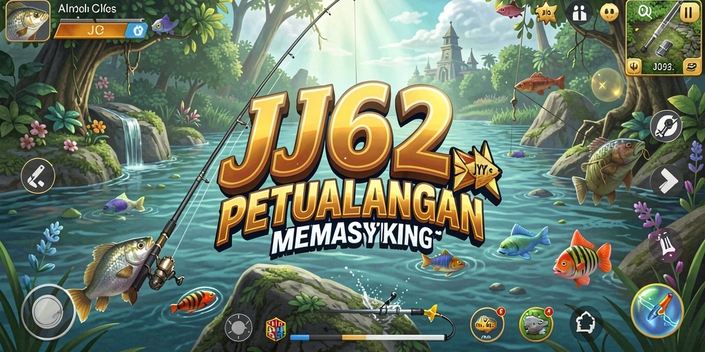 Tampilan gameplay JJ62 yang menampilkan aksi memancing seru.
