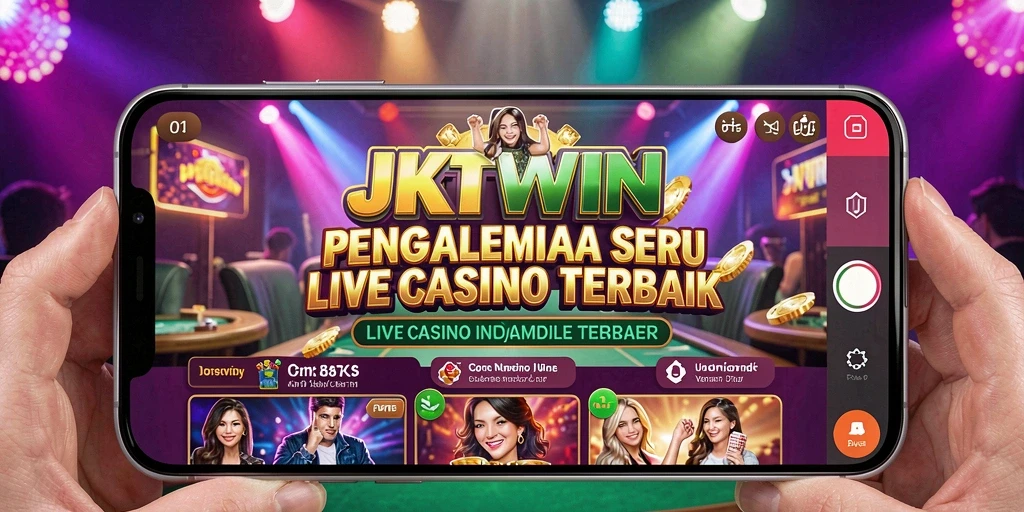 Tampilan utama JKTWIN dengan dealer langsung dan permainan seru.