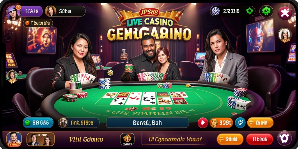Tampilan gameplay Live Casino JPS88 dengan dealer langsung.