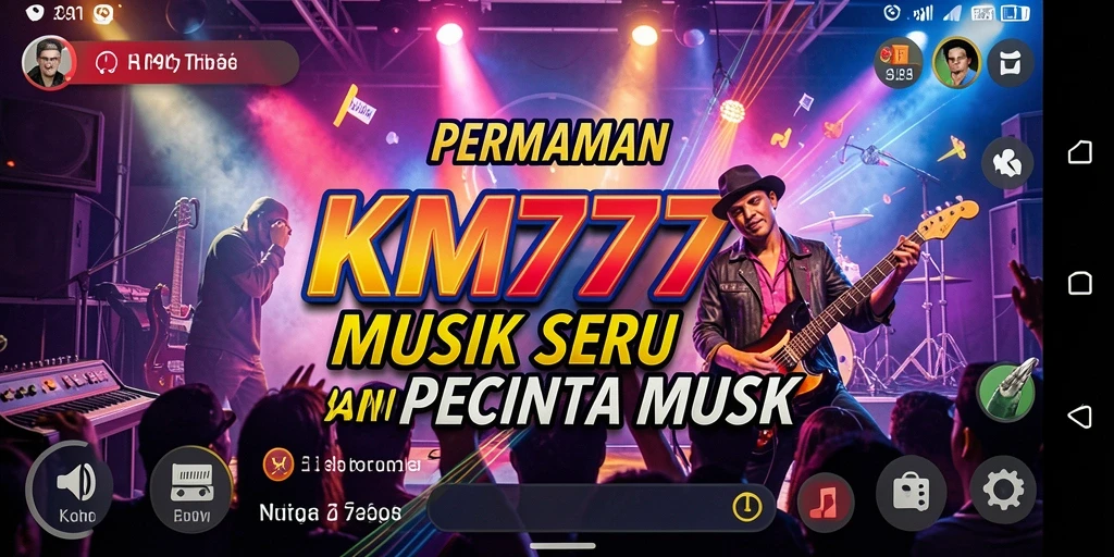 Tangkapan layar gameplay KM777 yang menampilkan pemain menikmati musik.