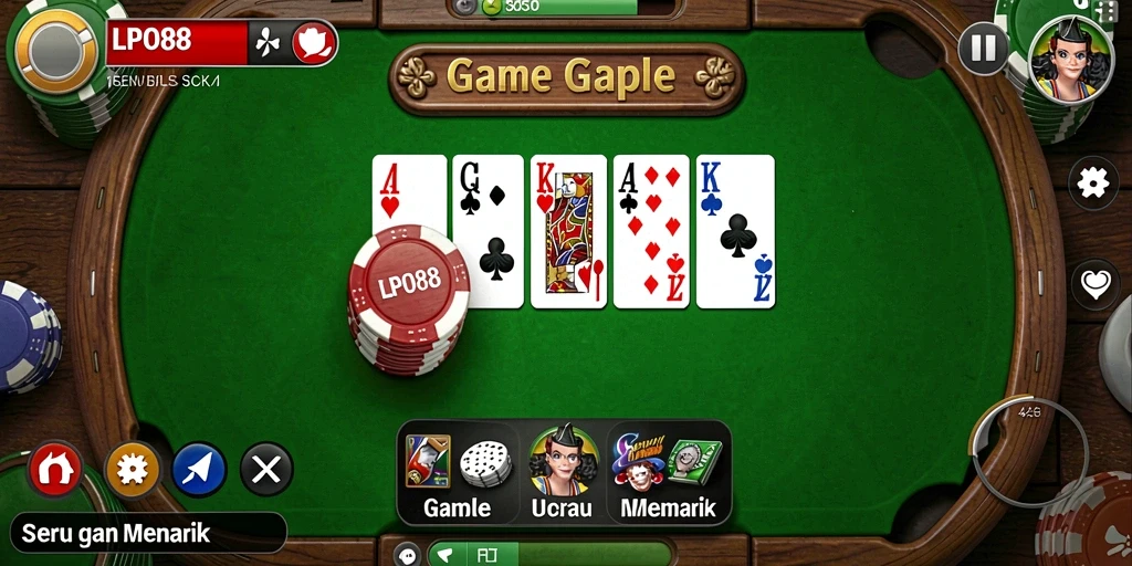Tampilan gameplay seru LPO88 dalam permainan Gaple.