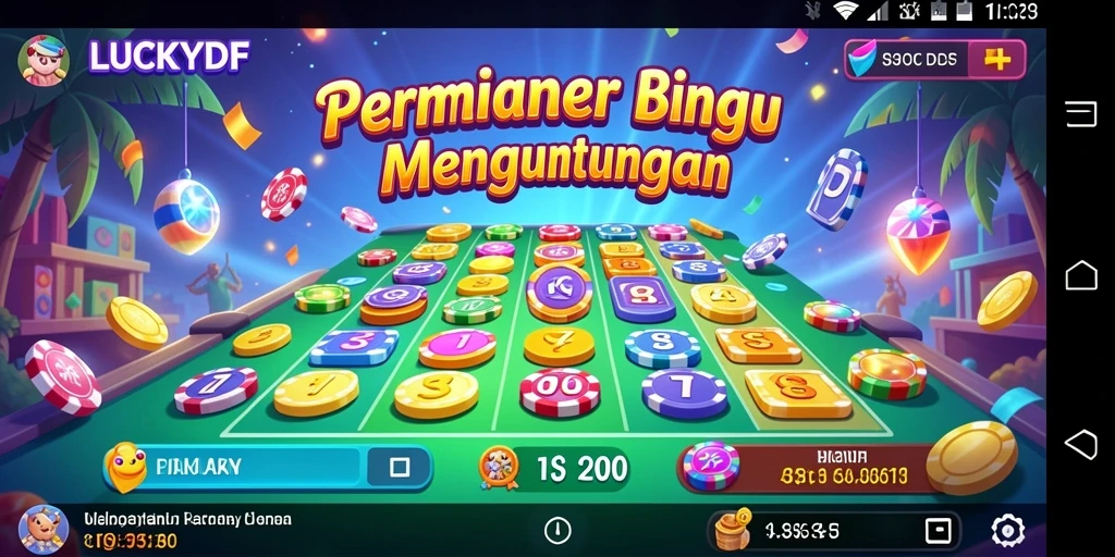 Tampilan gameplay <strong>LUCKYDF</strong> saat bermain Bingo yang seru dan interaktif.