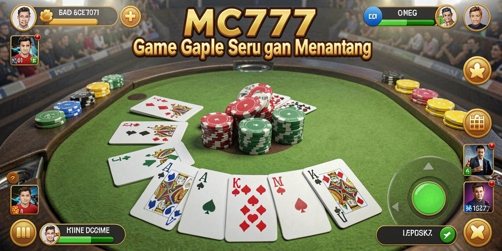 Tampilan gameplay Gaple yang mendebarkan di MC777.