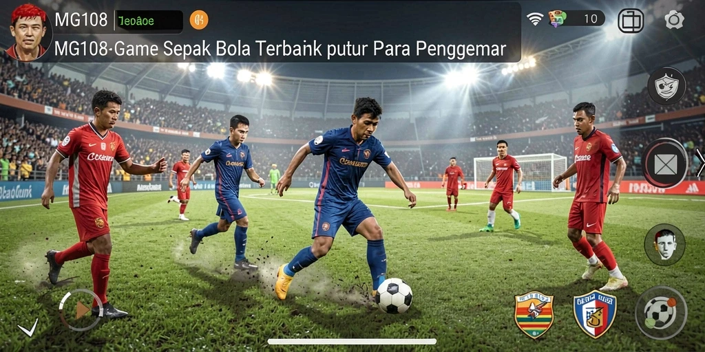 Tampilan gameplay MG108 yang memukau dengan aksi sepak bola yang seru.