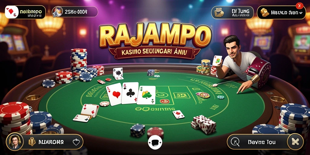 Screenshot gameplay RAJAMPO menampilkan suasana Kasino yang menegangkan.