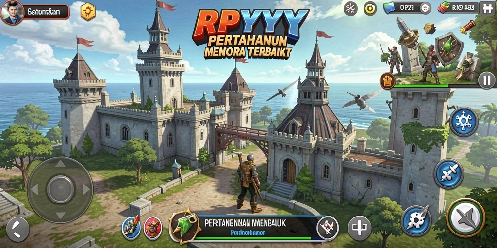 Screenshot gameplay RPYYY menunjukkan aksi seru Tower Defense.