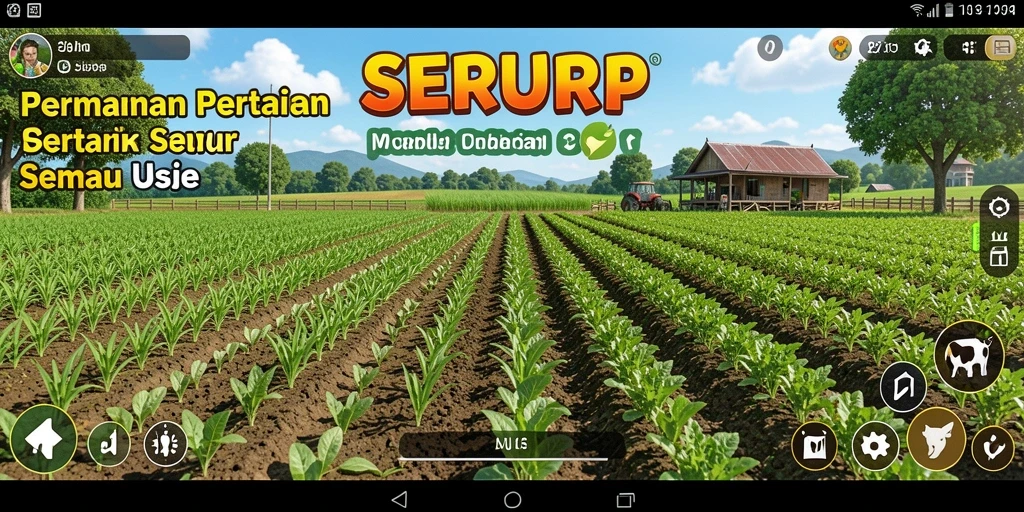 Tampilan screenshot SERURP menampilkan aktivitas bertani yang seru dan interaktif.