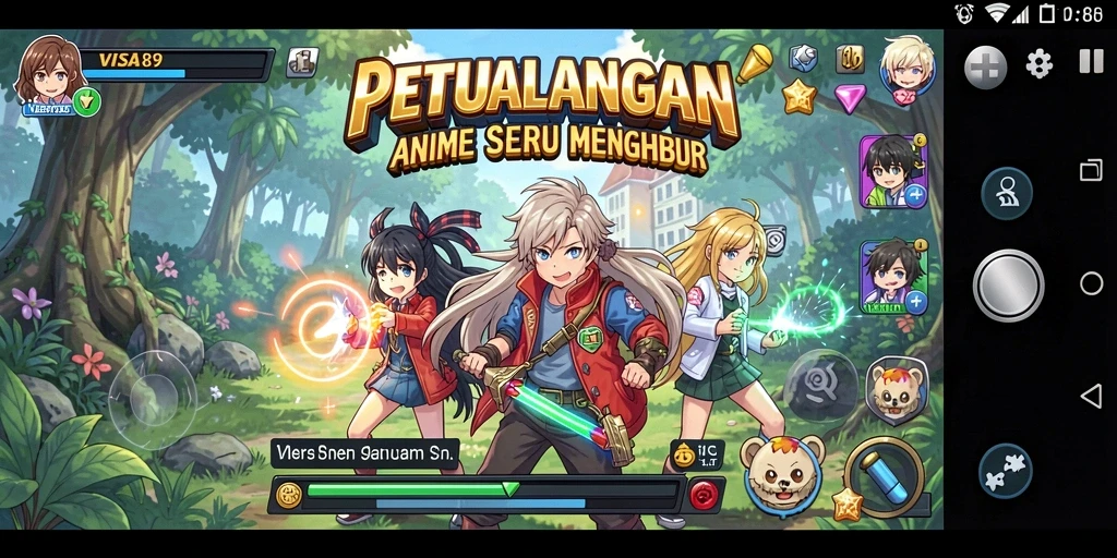 Tampilan gameplay yang penuh aksi dalam VISA89.