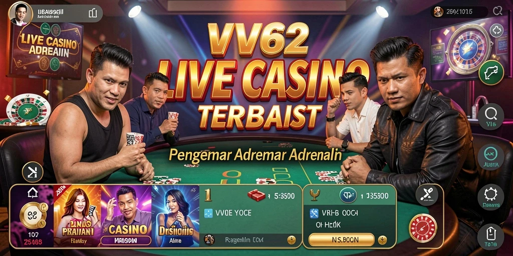 Tampilan real-time gameplay Live Casino di VV62 yang mendebarkan.