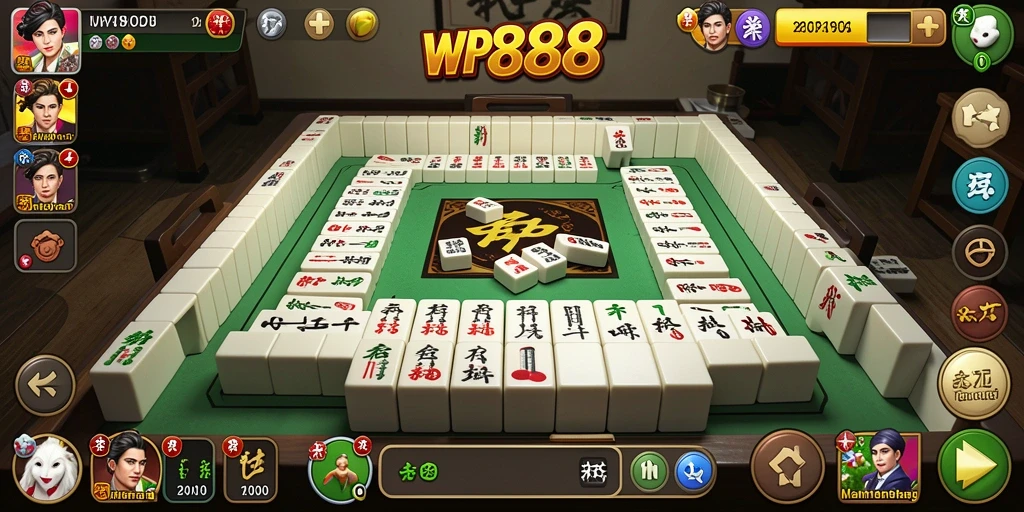 Screenshot WP888 menunjukkan gameplay Mahjong yang seru dan menantang.